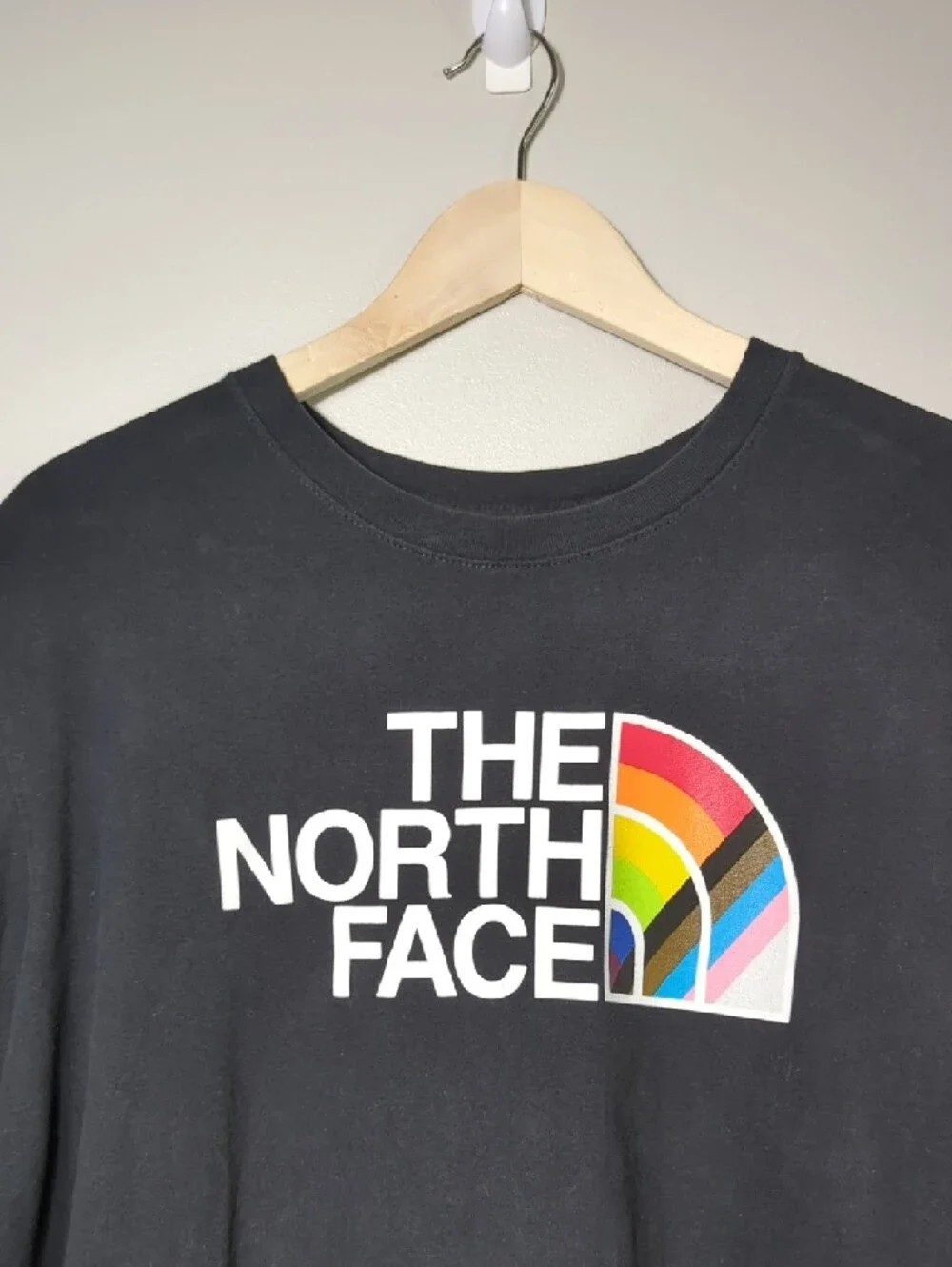 The North Face Black Short Sleeve Tee Rainbow Gay Pride Trans Non-Binary Mens XL